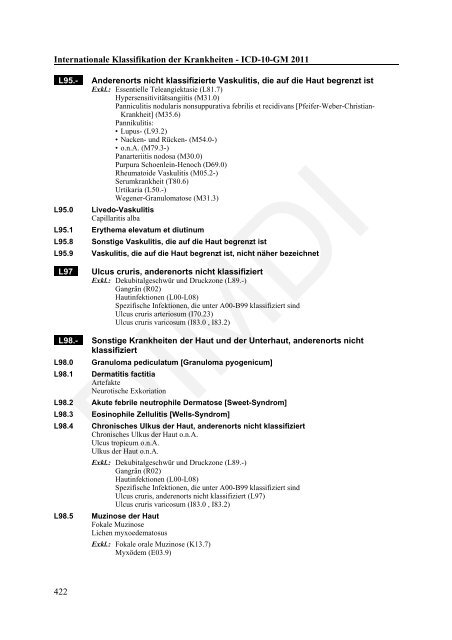 ICD-10-GM Version 2011 Systematisches Verzeichnis