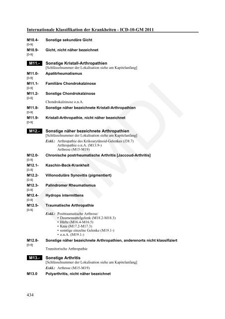 ICD-10-GM Version 2011 Systematisches Verzeichnis