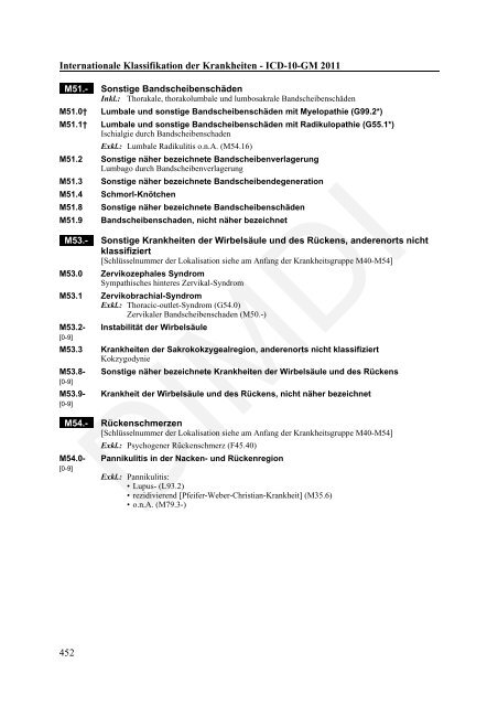 ICD-10-GM Version 2011 Systematisches Verzeichnis