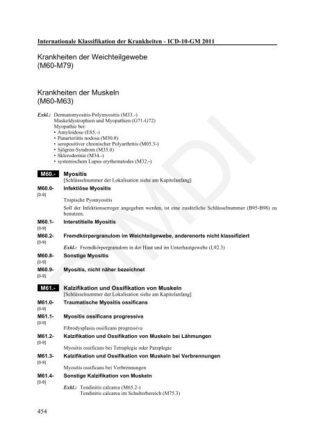 ICD-10-GM Version 2011 Systematisches Verzeichnis