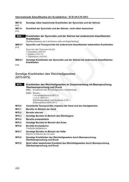 ICD-10-GM Version 2011 Systematisches Verzeichnis