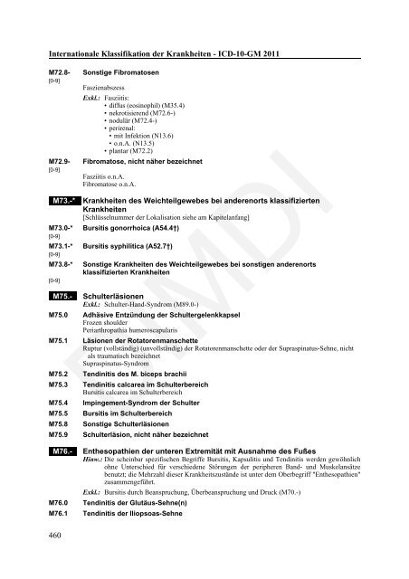 ICD-10-GM Version 2011 Systematisches Verzeichnis