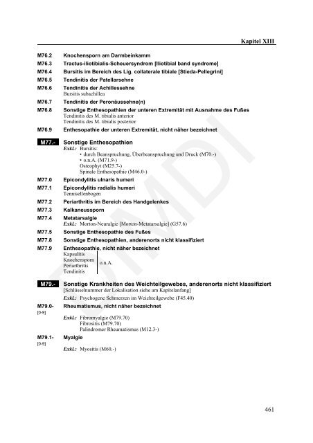 ICD-10-GM Version 2011 Systematisches Verzeichnis