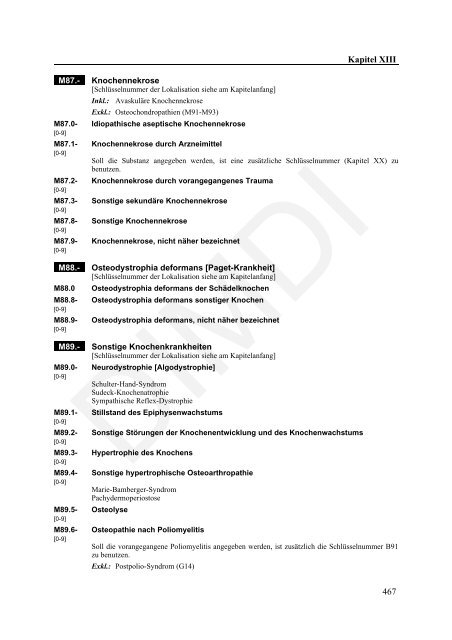 ICD-10-GM Version 2011 Systematisches Verzeichnis