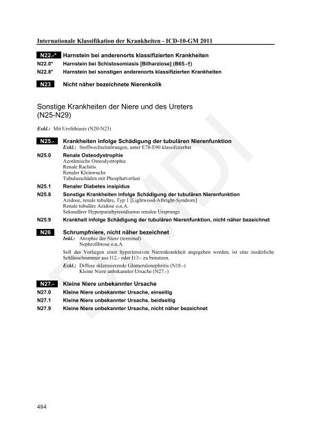 ICD-10-GM Version 2011 Systematisches Verzeichnis