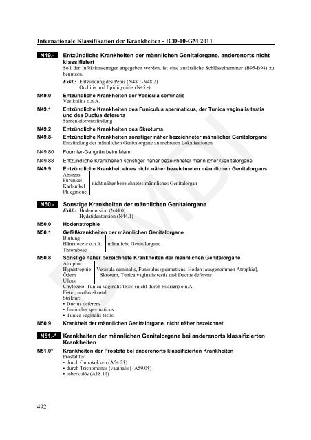 ICD-10-GM Version 2011 Systematisches Verzeichnis