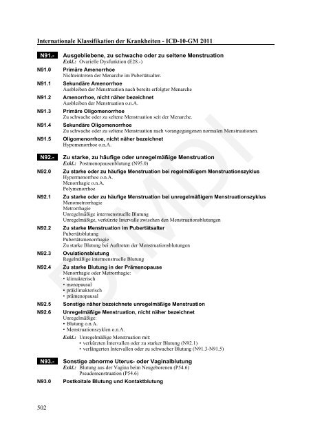 ICD-10-GM Version 2011 Systematisches Verzeichnis