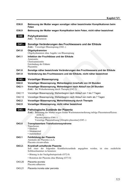 ICD-10-GM Version 2011 Systematisches Verzeichnis