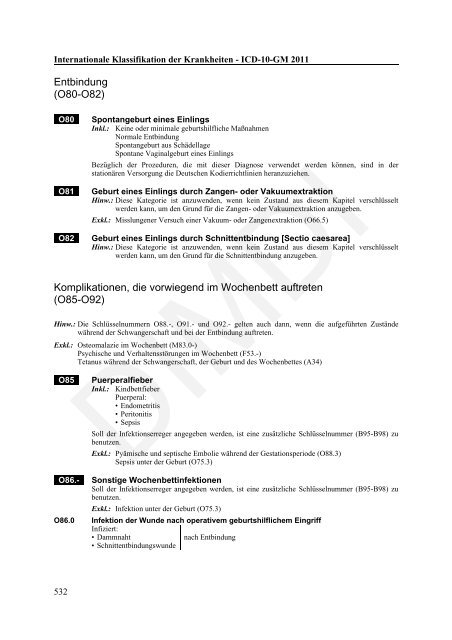 ICD-10-GM Version 2011 Systematisches Verzeichnis