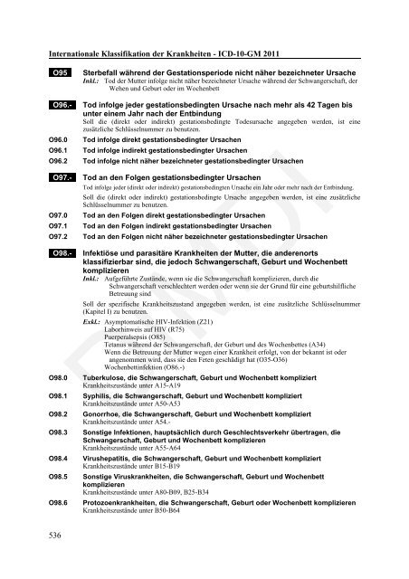 ICD-10-GM Version 2011 Systematisches Verzeichnis