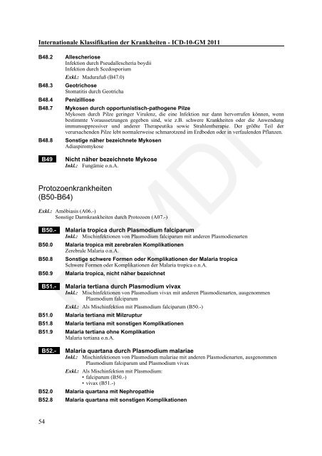 ICD-10-GM Version 2011 Systematisches Verzeichnis