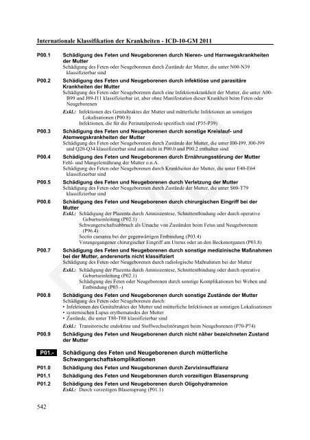 ICD-10-GM Version 2011 Systematisches Verzeichnis