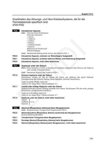 ICD-10-GM Version 2011 Systematisches Verzeichnis