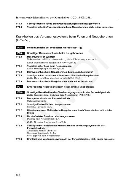 ICD-10-GM Version 2011 Systematisches Verzeichnis