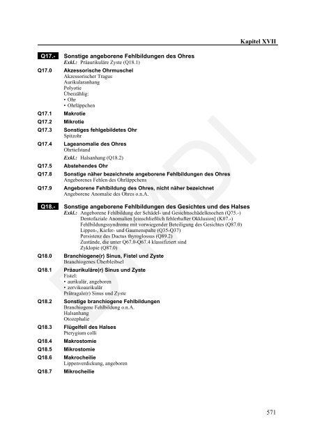 ICD-10-GM Version 2011 Systematisches Verzeichnis