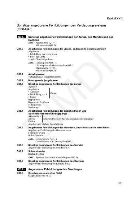 ICD-10-GM Version 2011 Systematisches Verzeichnis