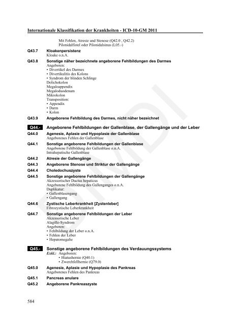 ICD-10-GM Version 2011 Systematisches Verzeichnis