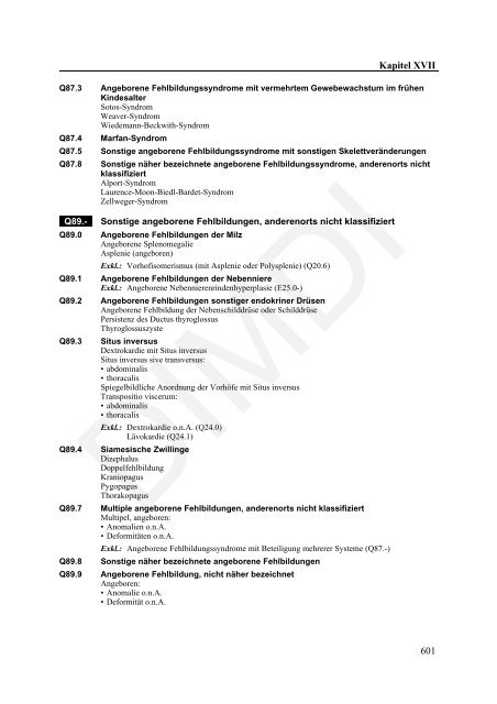 ICD-10-GM Version 2011 Systematisches Verzeichnis