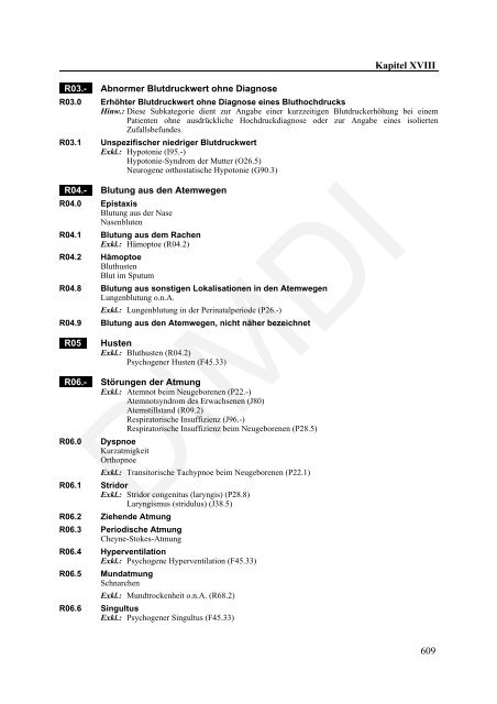 ICD-10-GM Version 2011 Systematisches Verzeichnis