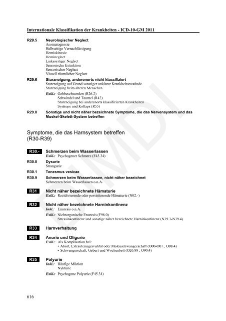 ICD-10-GM Version 2011 Systematisches Verzeichnis