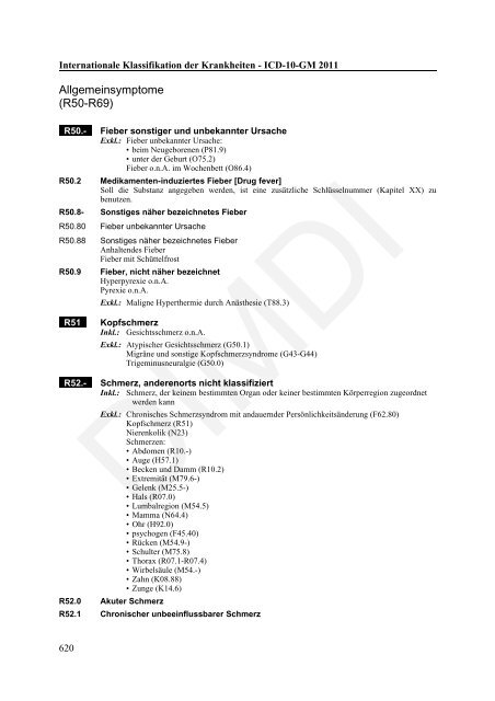 ICD-10-GM Version 2011 Systematisches Verzeichnis