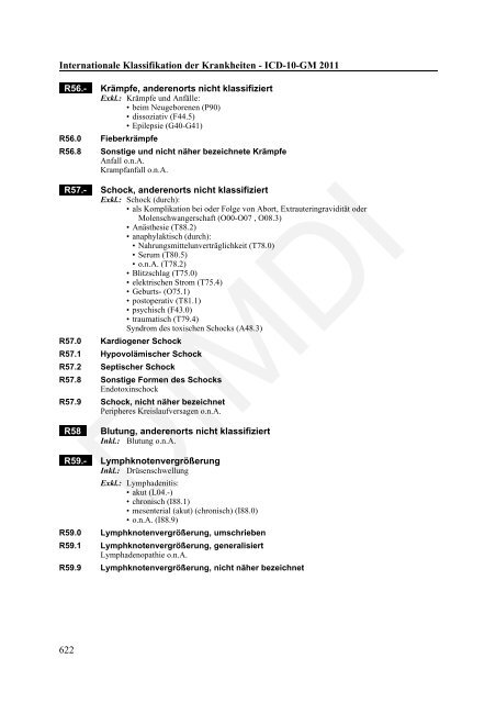 ICD-10-GM Version 2011 Systematisches Verzeichnis