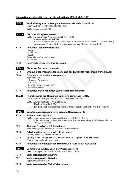 ICD-10-GM Version 2011 Systematisches Verzeichnis