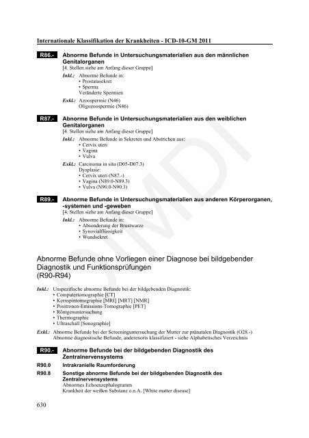 ICD-10-GM Version 2011 Systematisches Verzeichnis