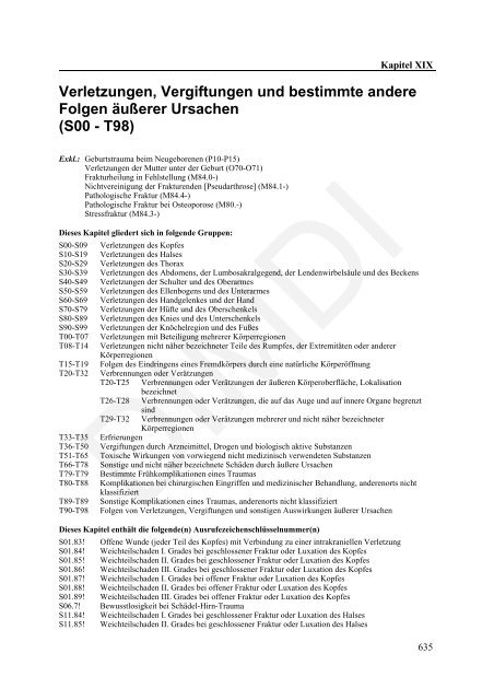 ICD-10-GM Version 2011 Systematisches Verzeichnis