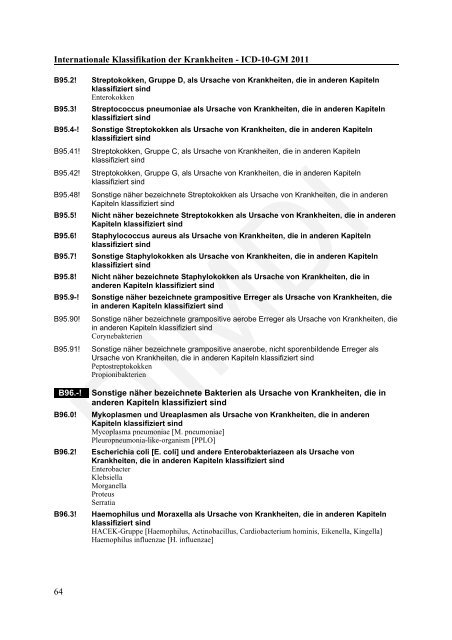 ICD-10-GM Version 2011 Systematisches Verzeichnis