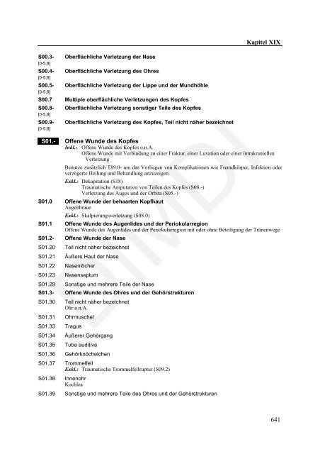 ICD-10-GM Version 2011 Systematisches Verzeichnis