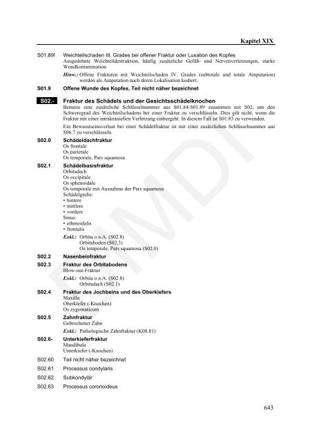 ICD-10-GM Version 2011 Systematisches Verzeichnis