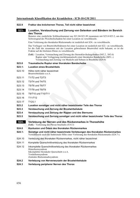 ICD-10-GM Version 2011 Systematisches Verzeichnis