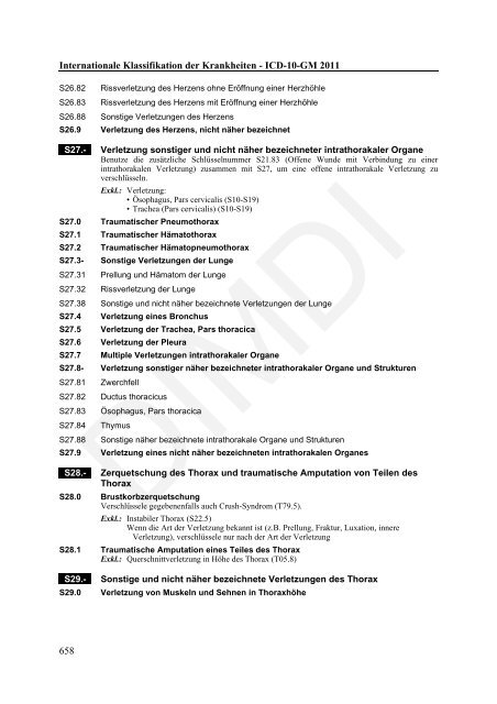 ICD-10-GM Version 2011 Systematisches Verzeichnis