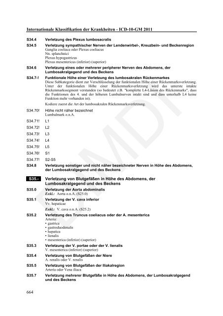 ICD-10-GM Version 2011 Systematisches Verzeichnis