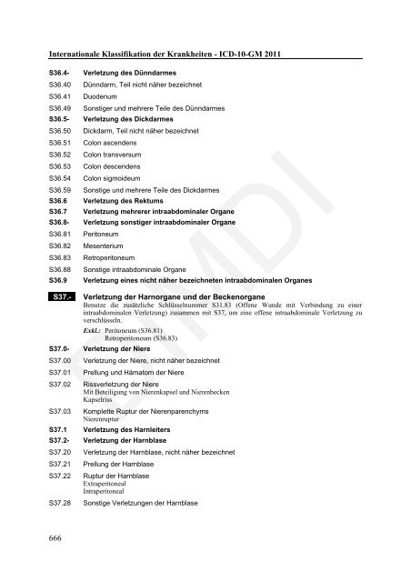 ICD-10-GM Version 2011 Systematisches Verzeichnis