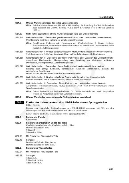 ICD-10-GM Version 2011 Systematisches Verzeichnis