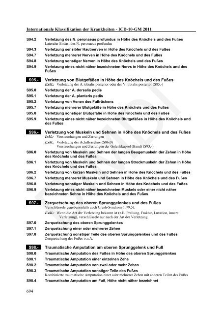 ICD-10-GM Version 2011 Systematisches Verzeichnis