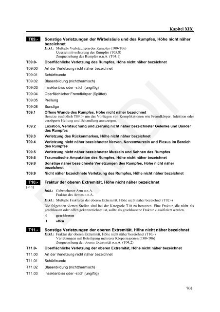 ICD-10-GM Version 2011 Systematisches Verzeichnis