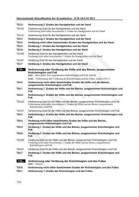 ICD-10-GM Version 2011 Systematisches Verzeichnis