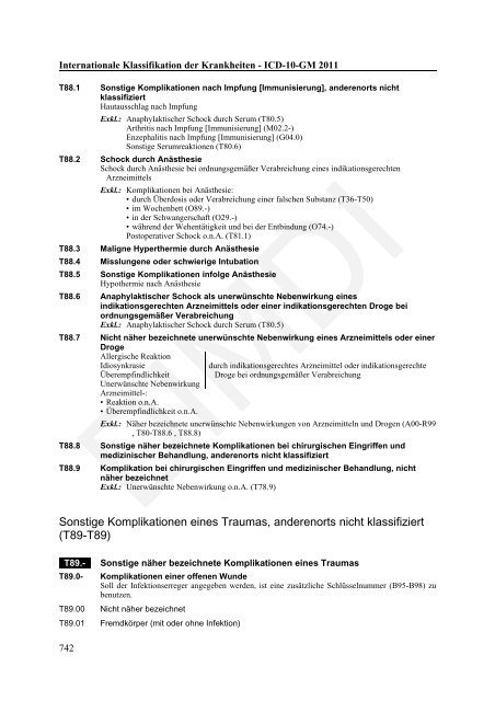 ICD-10-GM Version 2011 Systematisches Verzeichnis