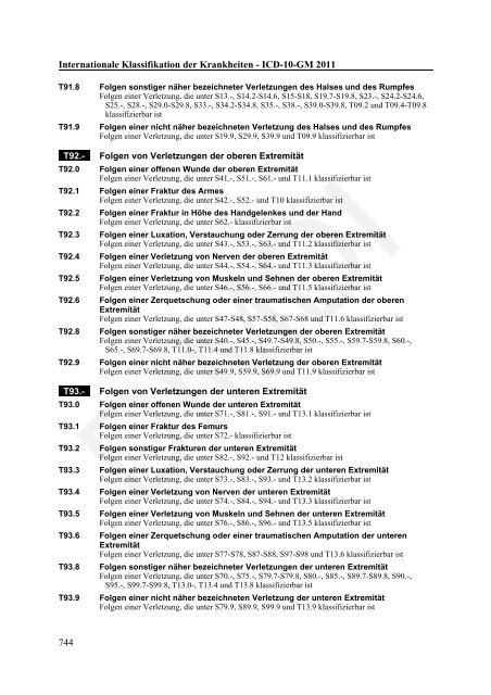 ICD-10-GM Version 2011 Systematisches Verzeichnis