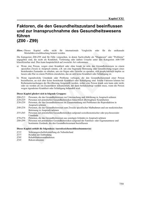 ICD-10-GM Version 2011 Systematisches Verzeichnis