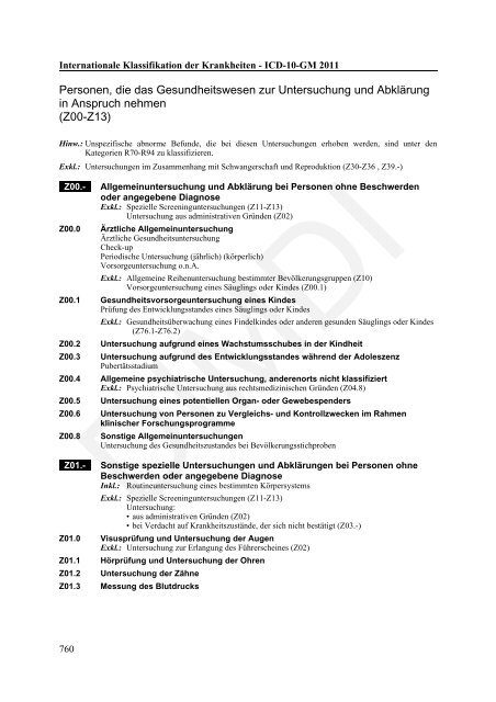 ICD-10-GM Version 2011 Systematisches Verzeichnis