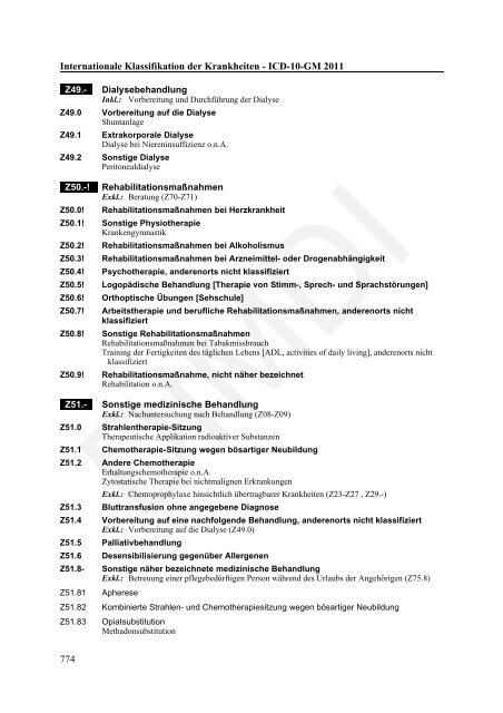 ICD-10-GM Version 2011 Systematisches Verzeichnis