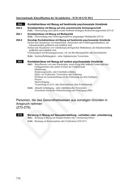 ICD-10-GM Version 2011 Systematisches Verzeichnis