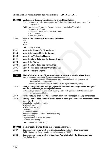 ICD-10-GM Version 2011 Systematisches Verzeichnis