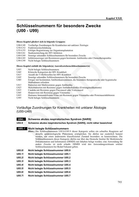 ICD-10-GM Version 2011 Systematisches Verzeichnis