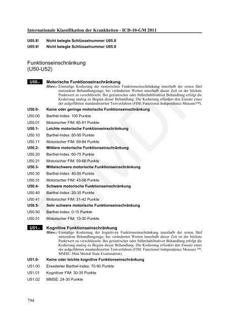 ICD-10-GM Version 2011 Systematisches Verzeichnis