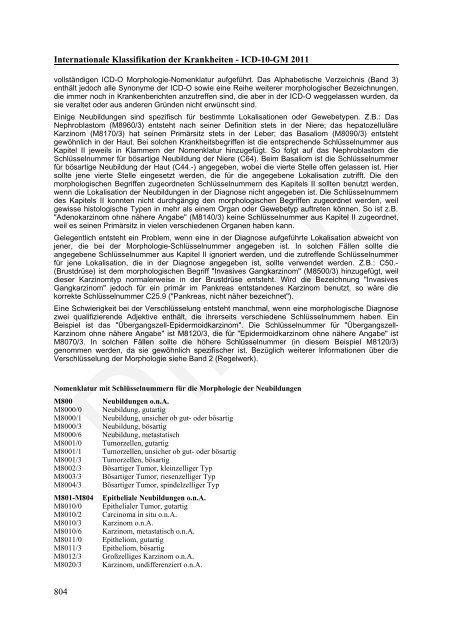 ICD-10-GM Version 2011 Systematisches Verzeichnis